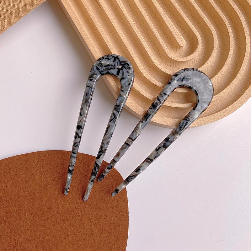 2 шт./лот Корейские палочки для волос Женская заколка для волос Элегантные красочные ацетатные палочки для волос с леопардовой текстурой Заколка для волос для девочек Аксессуары для волос