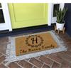 Family Name  Doormat Initial Leaf Wreath Mat Non slip Rubber Backing Outdoor Entrance Floor Mat Decorative Rugs Welcome