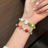 Lovely Apples Bracelet with Brown Cord Fashion Accessory for Girls Parties and Gifts