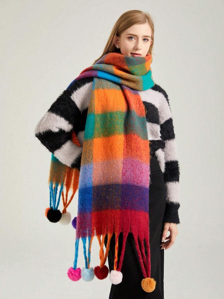 Luxury  Cashmere Womens Scarf Winter Thick Warm Solid Wraps Female Pashmina Long Tassel Female Bufandas Thick Blanket