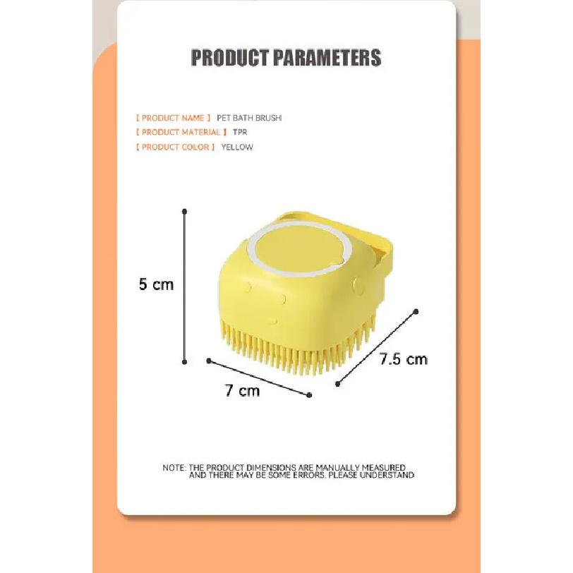 Dog Bathing Brush Pet Massage Brush Shampoo Dispenser Soft Silicone Brush Rubber Bristle for Dogs and Cats Shower Grooming Tool