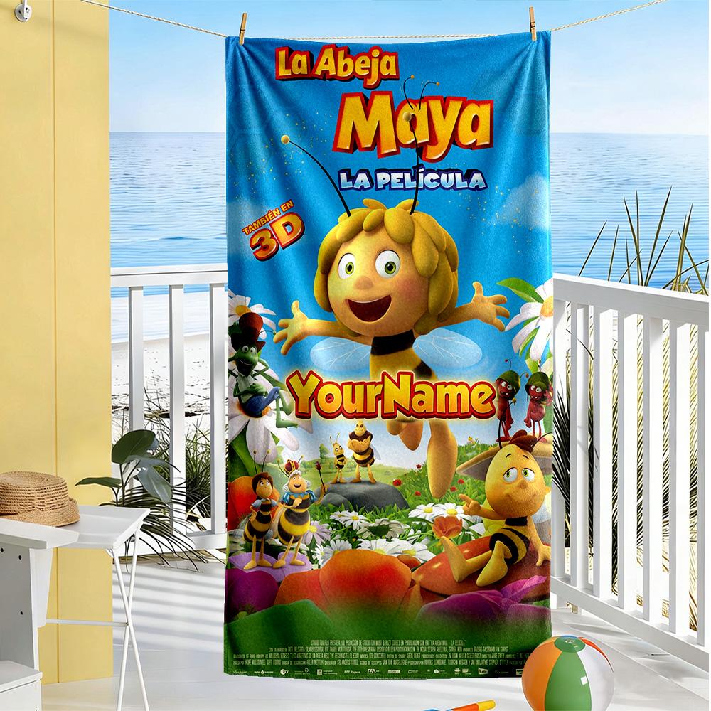 Biene Maja Customize Your Name Beach Towel Quick-Dry Soft Microfiber Portable for SwimmingBeachCamping Travel Beach AccessoriesGym