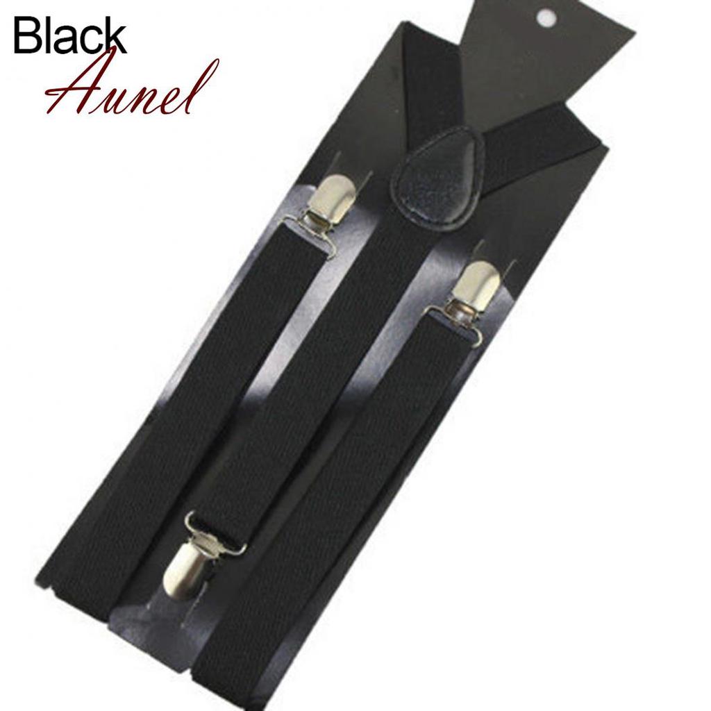 Men'S And Women'S Candy Color Clip Type Elastic Suspenders With Y-Shaped Adjustable Brackets Gifts