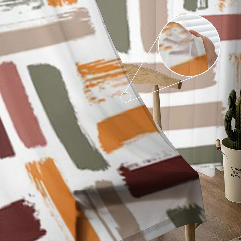 Тюлевая занавеска с абстрактным узором для гостиной, прозрачная занавеска для кухни, спальни, оконные шторы