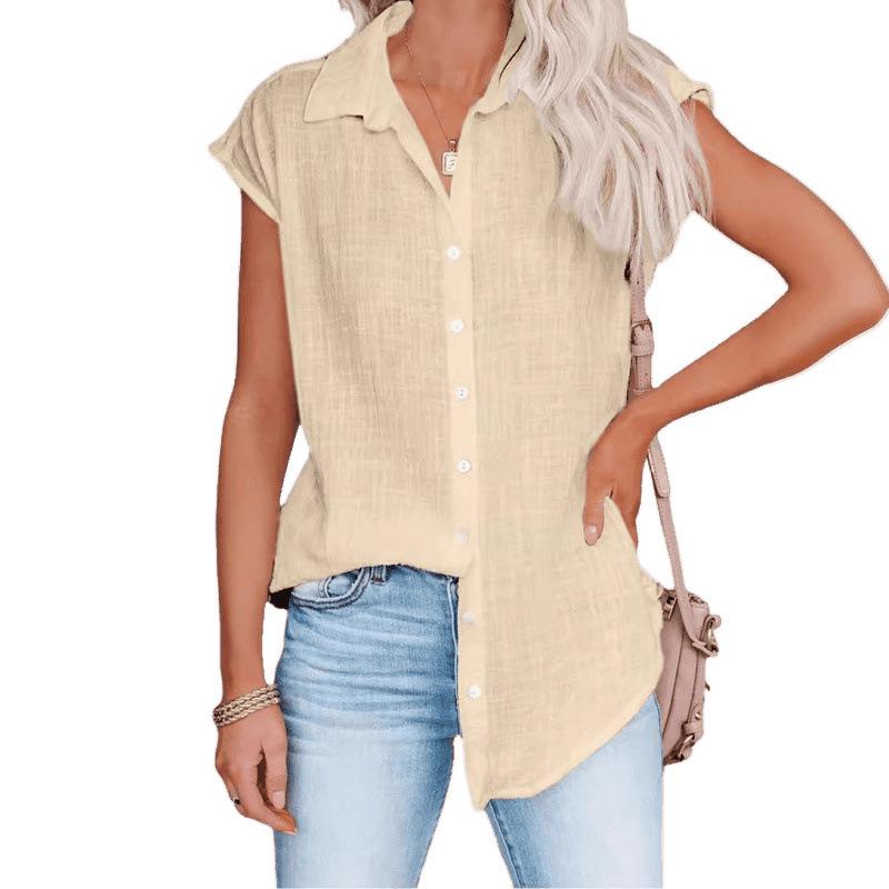 Summer 2026 Solid Color Single-Breasted Sleeveless Lapel Shirt