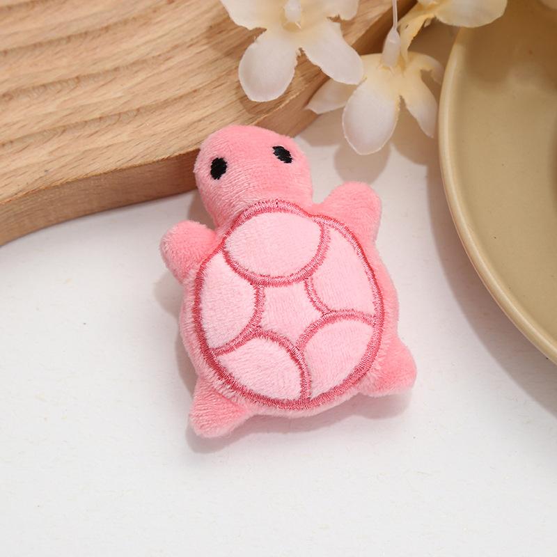 5pcs Mini Cute Turtle Plush Squeaky Toys, Soft Fabric,Interactive Boredom&Exercise Game,Small Breed Pet Supplies,Cartoon Pattern