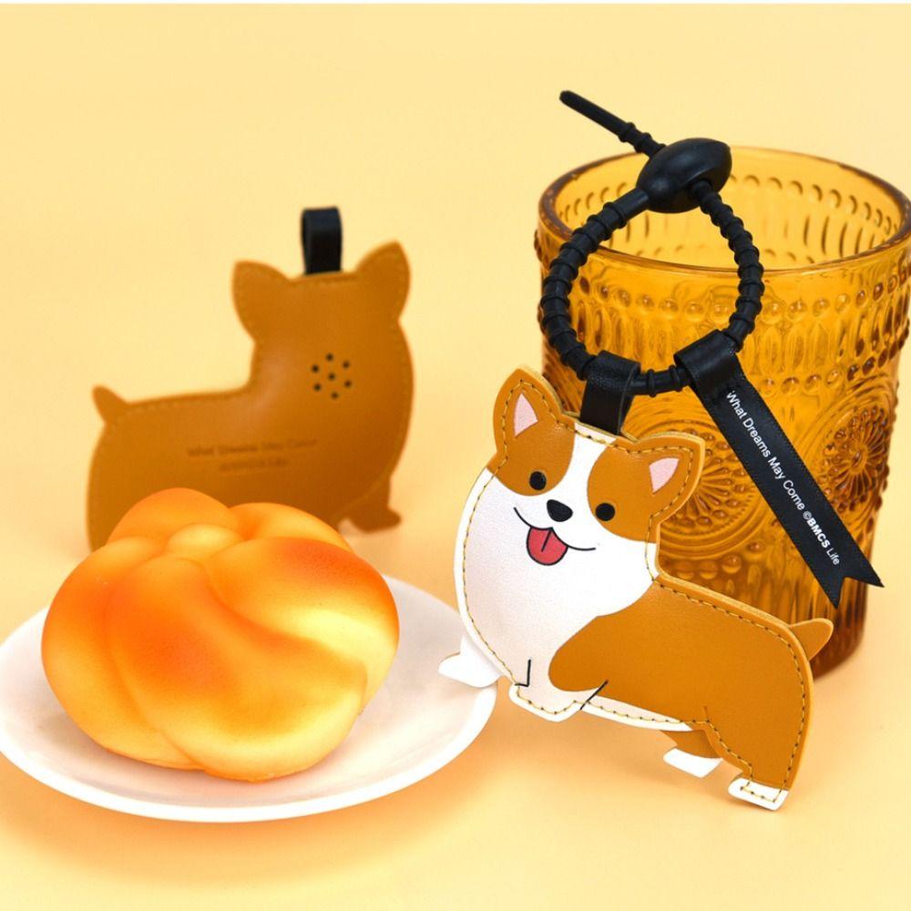 Щипок под названием Брелок для щенка Кожаные украшения для автомобиля Милый кулон в виде щенка Биби Взрослые Дети