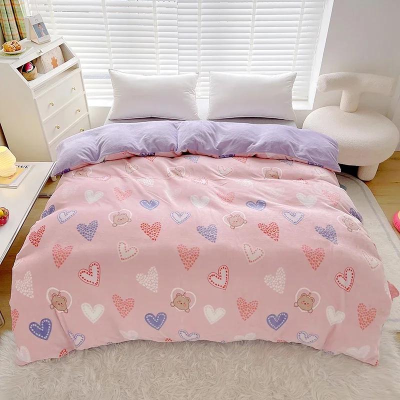 Milk Velvet Floral Duvet Cover, Ultra-Soft Cozy Warm Winter Reversible Plush Comforter Cover, 1 PC Botanical Flower Quilt Cover