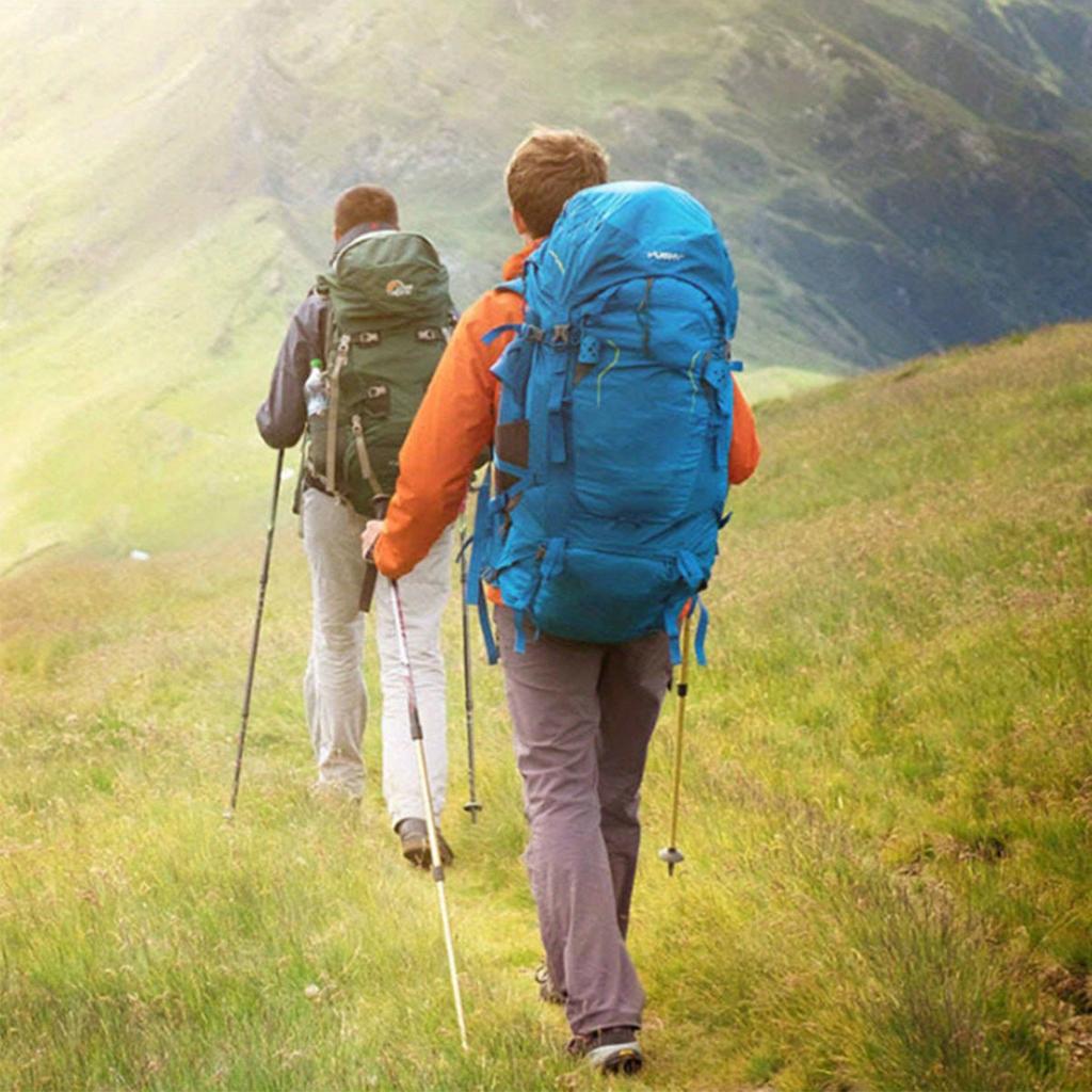 Палка для треккинга для путешествий на открытом воздухе с прямой рукояткой, из алюминиевого сплава, легко выдвигается и складывается, походная палка