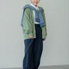 Uniqlo X JW Anderson Коллаборация Весна/Лето 2025 Однотонная Толстовка с Вышитым Логотипом на Молнии Свободный Крой Унисекс Худи Зеленый 476229-53