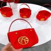 4Pcs Handle Chinese Wedding Candy Bag Big Red Wedding Candy Gift Boxs  Marriage Supplies