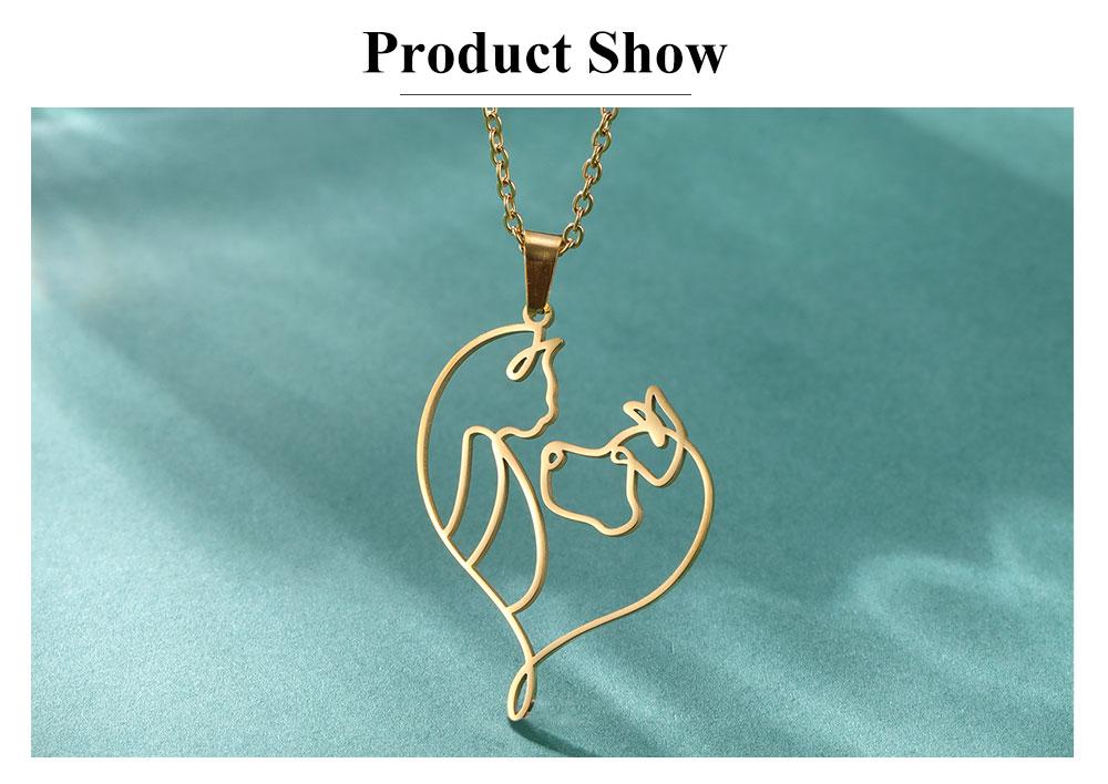 Cazador Stainless Steel Facing Cat Dog Pendant Necklace for Women Kitten Puppy Charm Necklace Valentine Gift Jewelry 2026