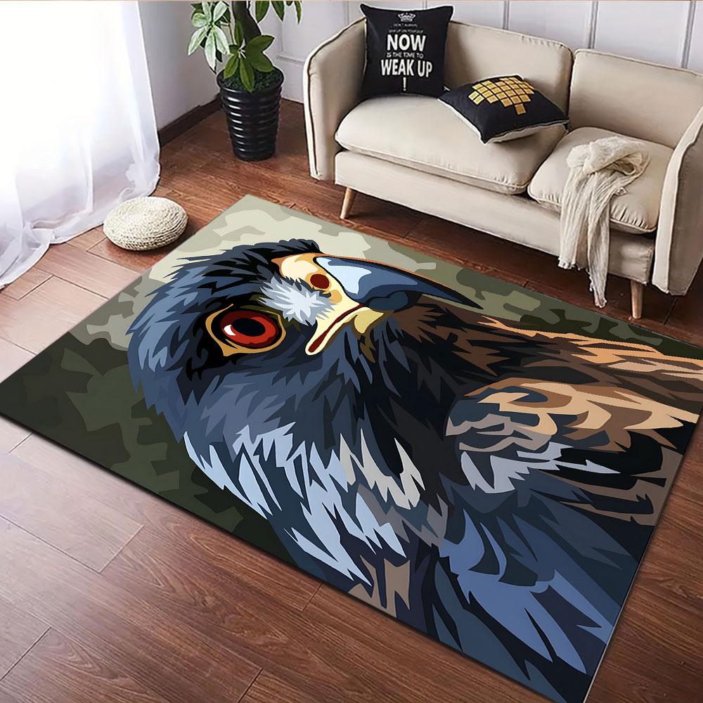 Majestic Eagle in Bold Colors Patterned carpet, suitable as a non slip play mat for the living room and bedroom sofa