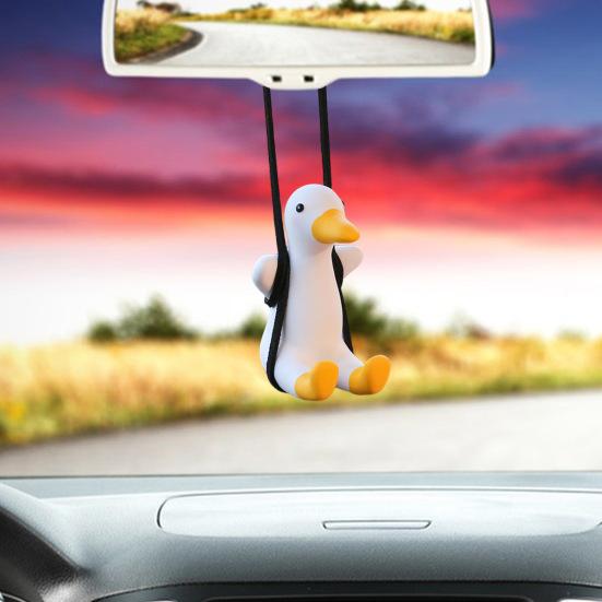 Качающаяся утка, подвесное украшение для автомобиля, домашний офис, зеркало заднего вида автомобиля, мультяшная утка, подвесное украшение в виде животного, подарок на день рождения, Рождество