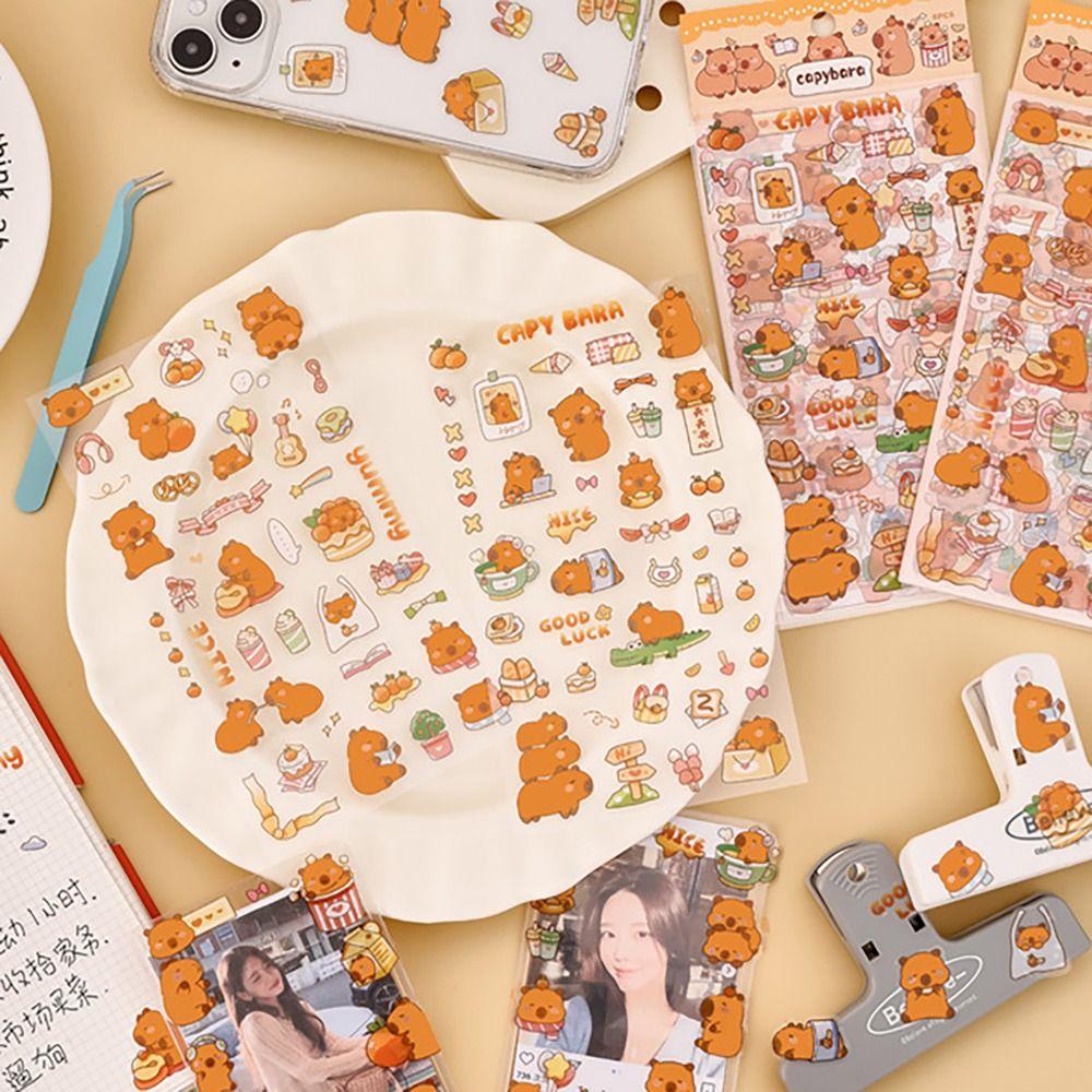 6шт CAPYBARA мультфильм наклейки водонепроницаемый самоклеящийся дневник журнал наклейка DIY этикетка наклейка для ноутбука гитара скрапбук