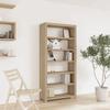 VidaXL 6-Tier Bookcase 80x30x170 Cm Solid Acacia Wood 345083