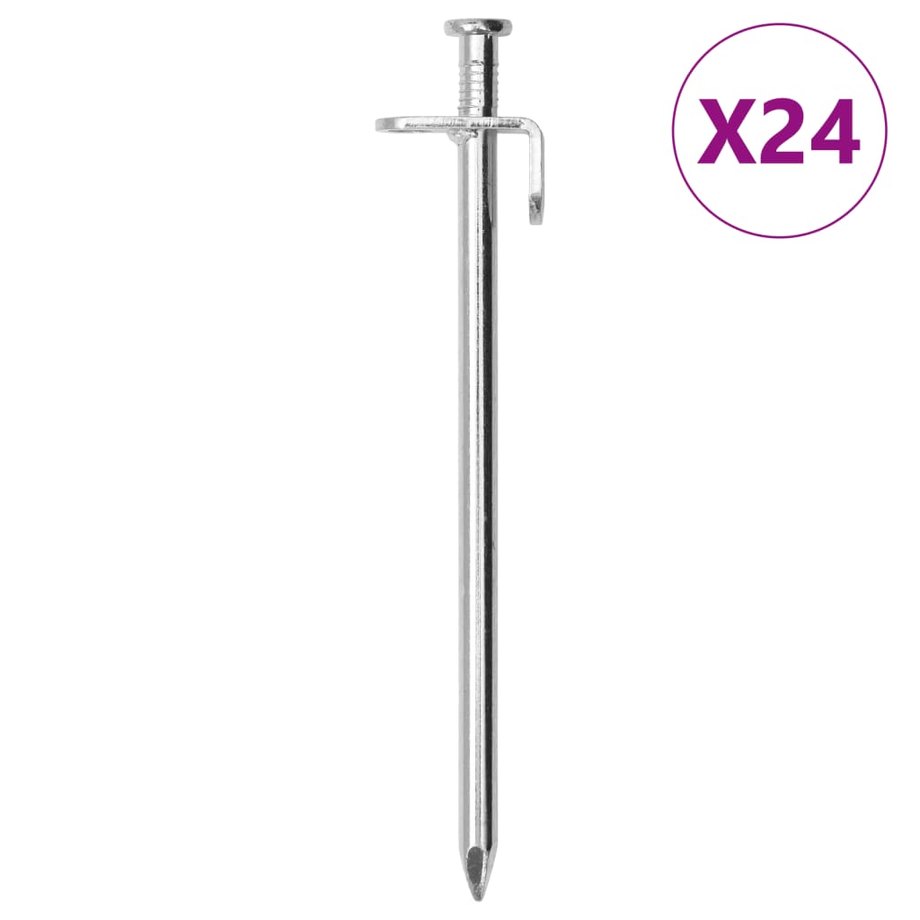 Tent Pegs 24 pcs 19.5 cm 8 mm Galvanized Steel
