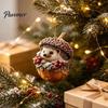 Сезонные принадлежности для вечеринок для детей, Елочные украшения в виде животных из сосновых шишек, 2D Плоский акриловый лесной рождественский елочный кулон, Изысканный праздничный подарок друзьям
