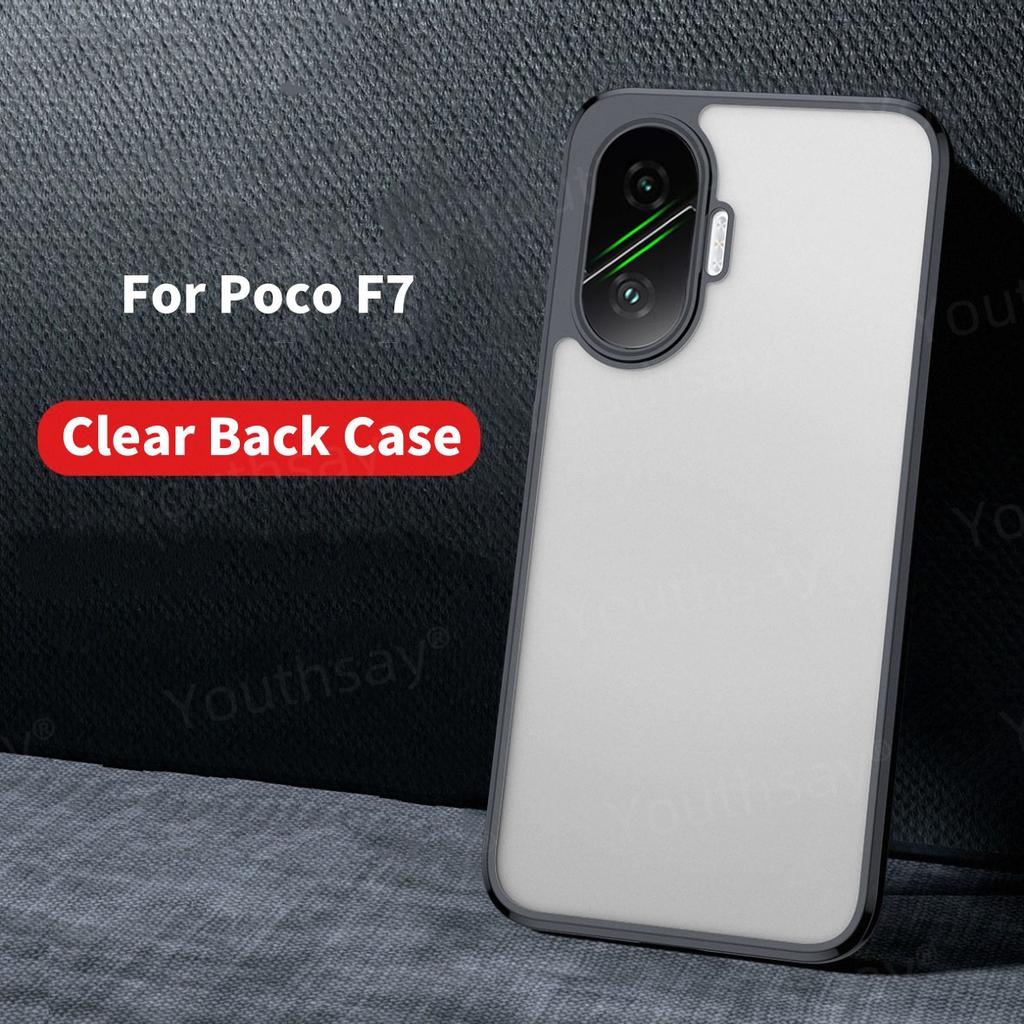 For Poco F7 Case Poco F7 Funda Cover Coque Matte Transparent PC Shockproof TPU Edge Clear Back Case Poco F7
