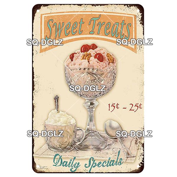 [SQ-DGLZ] Металлическая вывеска с молочным коктейлем, винтажная жестяная табличка, украшение для стены, домашний декор, вывеска для бара, домашний декор, плакат с мороженым