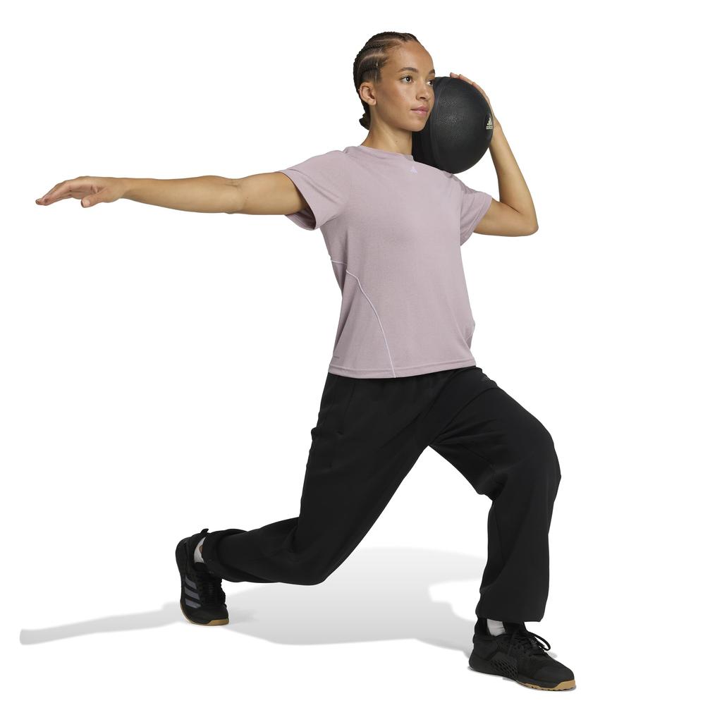 Adidas KLQ91 Дизайн для тренировок Футболка с коротким рукавом цвета пудровый сливовый меланж женская (JX4778)