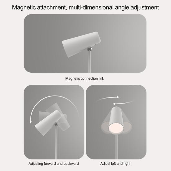 Multifunctional Magnetic Desk Lamp 3-Level Brightness Adjustable USB Rechargeable Home Office Bedroom Bedside Table Reading