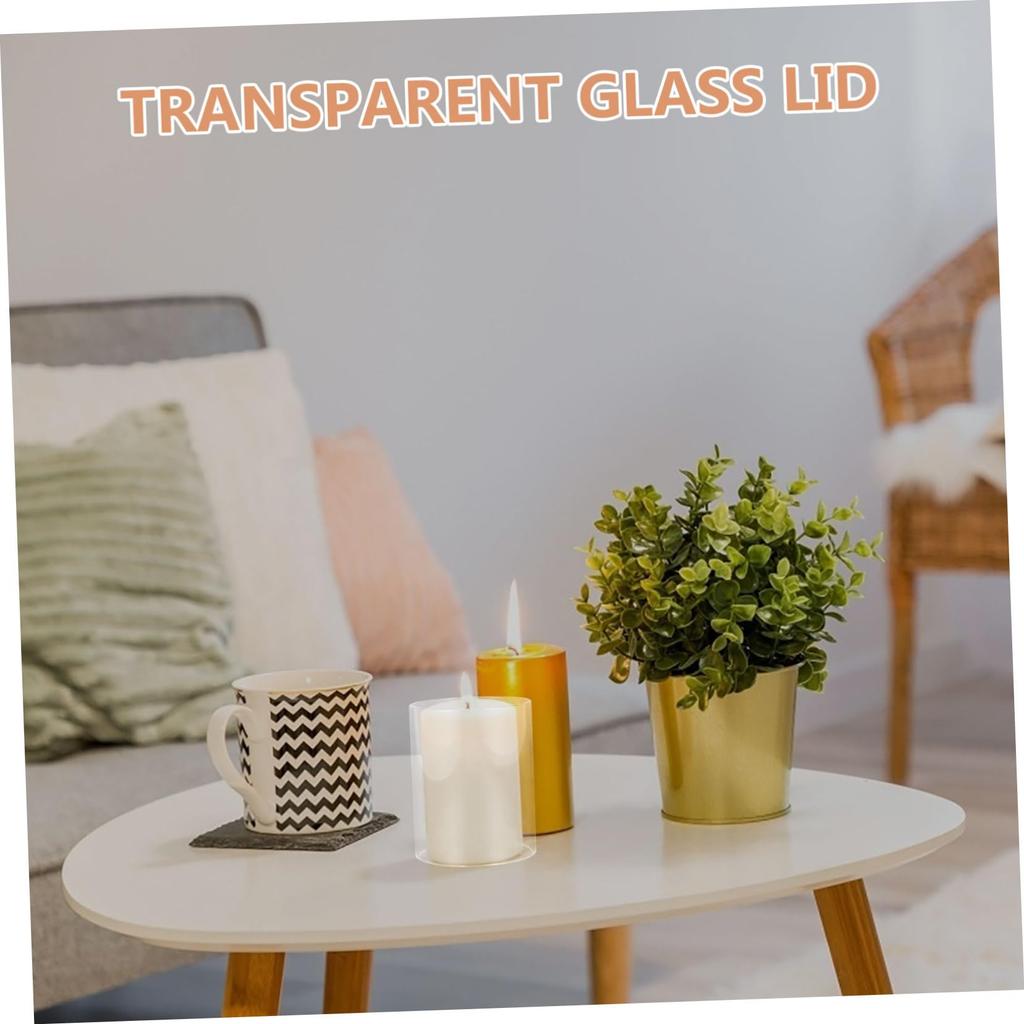 Toyvian Glass Candle Holder Cover, Single Candle Holder, Candle Lampshade Protector, Transparent Candle