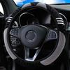 Универсальный автомобильный чехол на руль, противоскользящий, автомобильный чехол на руль, противоскользящий кожаный чехол с тиснением, автомобильные аксессуары для стайлинга автомобилей