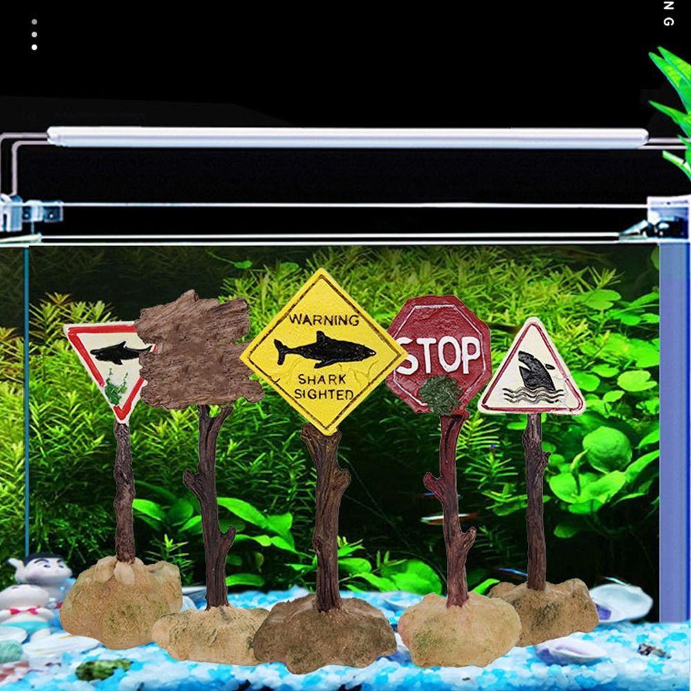 Ландшафтные аксессуары Дерево Табурет Предупреждающий знак «Акула» Украшения для аквариума Украшения для аквариума
