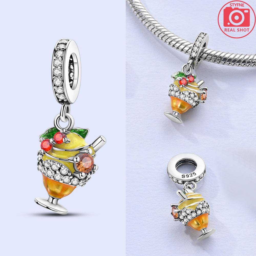 Copper Metal Charm Bead Components Authentic Original Popular Hot Dog Coke Apple Pink Flowers Bead Components Compatible With Bracelet High Quality