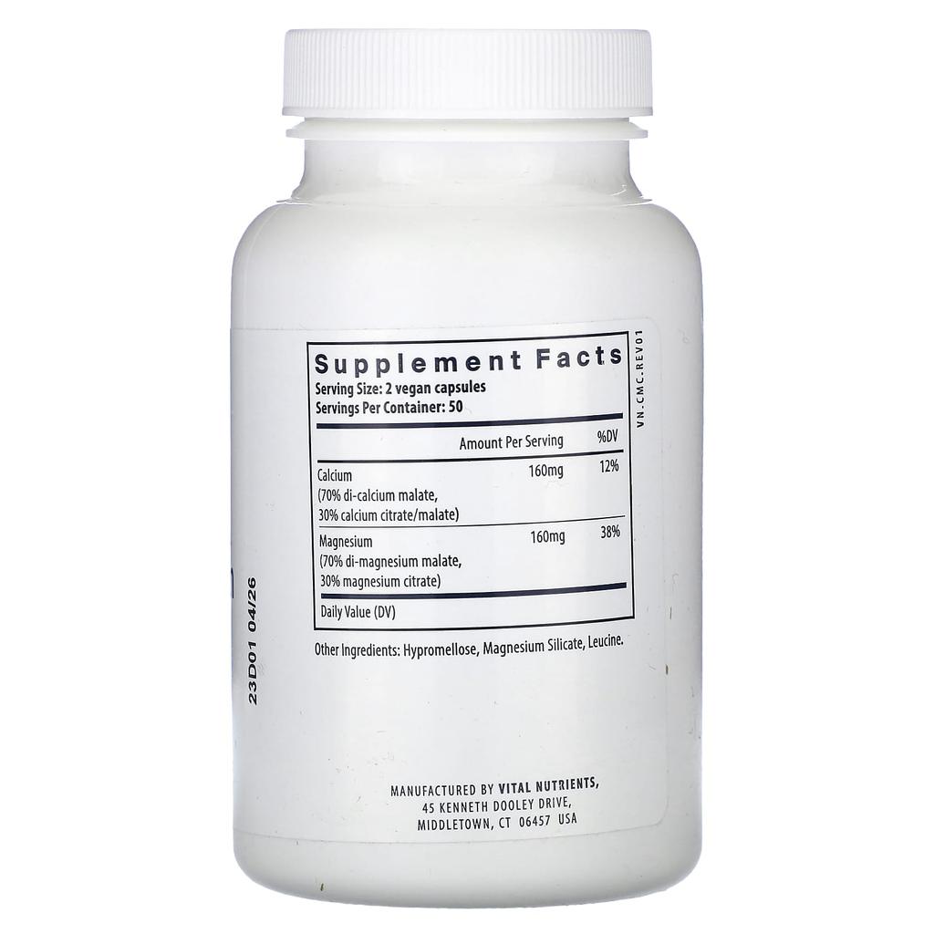 Vital Nutrients Calcium & Magnesium, 100 Veggie Capsules