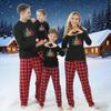Europäisches & Amerikanisches Eltern-Kind Weihnachts-Plaid Patchwork Loungewear Set