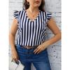 YYFS Женские модные повседневные летние весенние блузки и рубашки без рукавов с v-образным вырезом в полоску и принтом