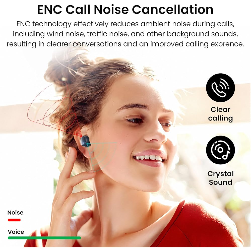 TOZO Tones Dots (T12) Bluetooth Wireless Earphones: Compact, Lightweight, Comfortable, Mid-Low Frequencies, Warm Tone Sound Quality, Customizable EQ (