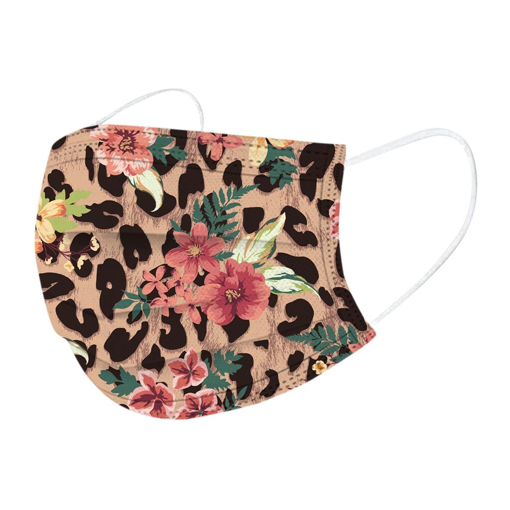10 шт. трехслойная одноразовая защитная маска с леопардовым принтом для взрослых и цветком