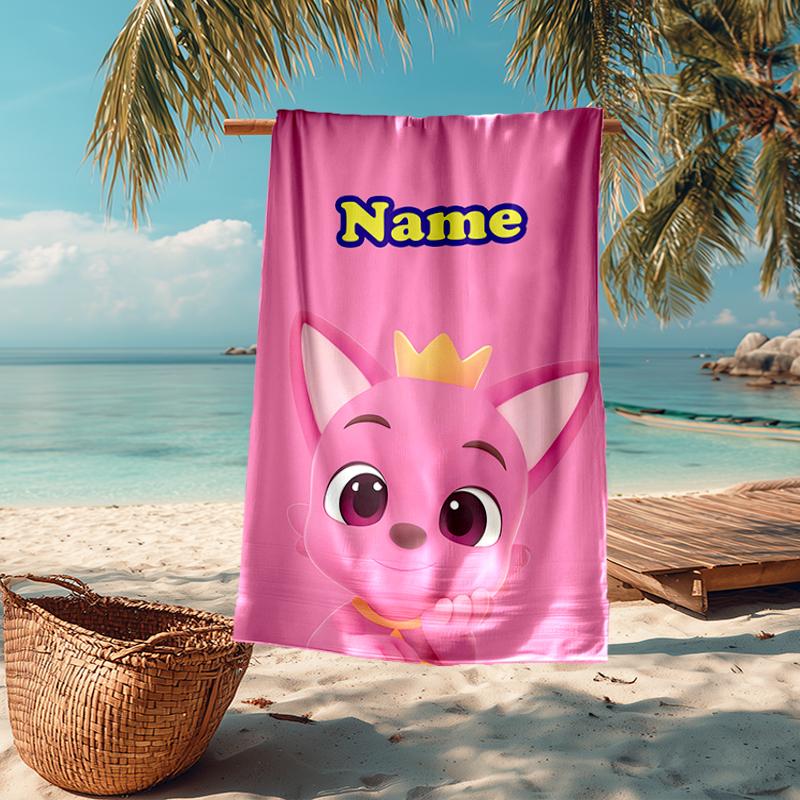 Индивидуальное ультрамягкое пляжное полотенце с тематикой Pinkfong Wonderstar, Идеально для бассейна - Кемпинга, Дайвинга - Идеальный спутник в путешествии, Яркое пляжное полотенце.