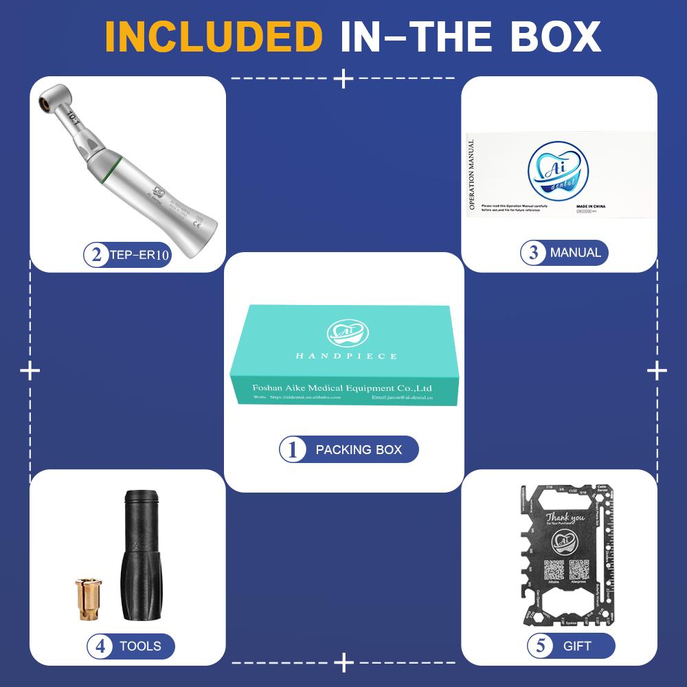 Стоматологический угловой наконечник AI-TEP-ER10 10:1 низкоскоростной ручной напильник с поворотом на 60 градусов