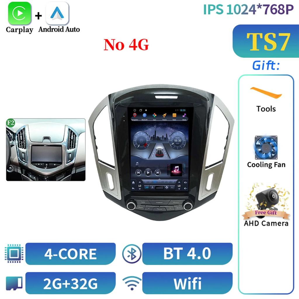 9,7-дюймовый Android 14 для Chevrolet Cruze 2013-2016 Радио Стерео Мультимедиа GPS Навигация Мультимедиа Автомобиль Android Carplay Экран GP