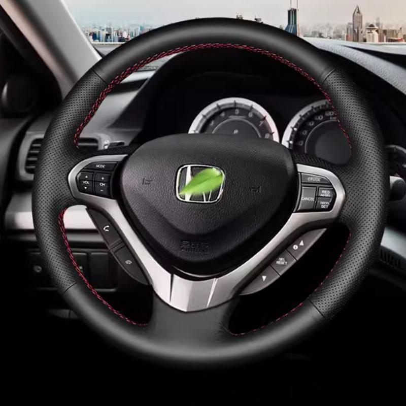 Hand-Stitched non-slip Genuine Leather Car Steering Wheel Cover For Honda Accord Euro 2008-2015 Acura TSX 2009-2014 auto parts ajv256