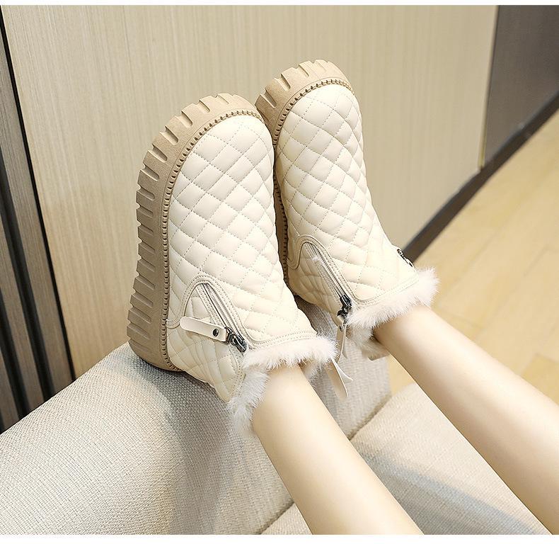 Женские ботинки Martin Platform Boots - бархатная подкладка, средний вырез, толстая подошва, удобные, теплые зимние ботинки
