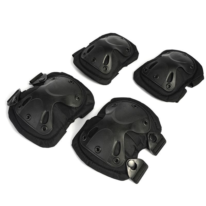 Комплект тактических наколенников и налокотников - 4 шт. для тренировок, боя, езды на велосипеде, спорта и защиты запястья