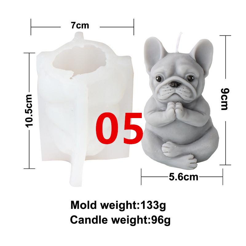 Yoga Animal Silicone Mold 3D Pug Prayer Meditating Rabbit Mould Praying Turtle DIY Mold Scented Candle Pet Plaster Resin Mold