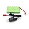Rechargeable Ni-MH Battery 7.2V 2400mAh AA for RC Vehicles | Compatible with WLtoys K989 | USB Cable Included, Green