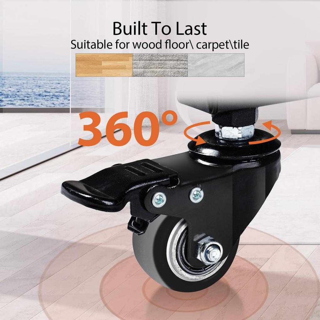 Mobile TV Cart for 32-75 Inch Screens, Movable Rolling Floor TV Stand with Shelf Locking Wheel, Height Ajustable Heavy-Duty