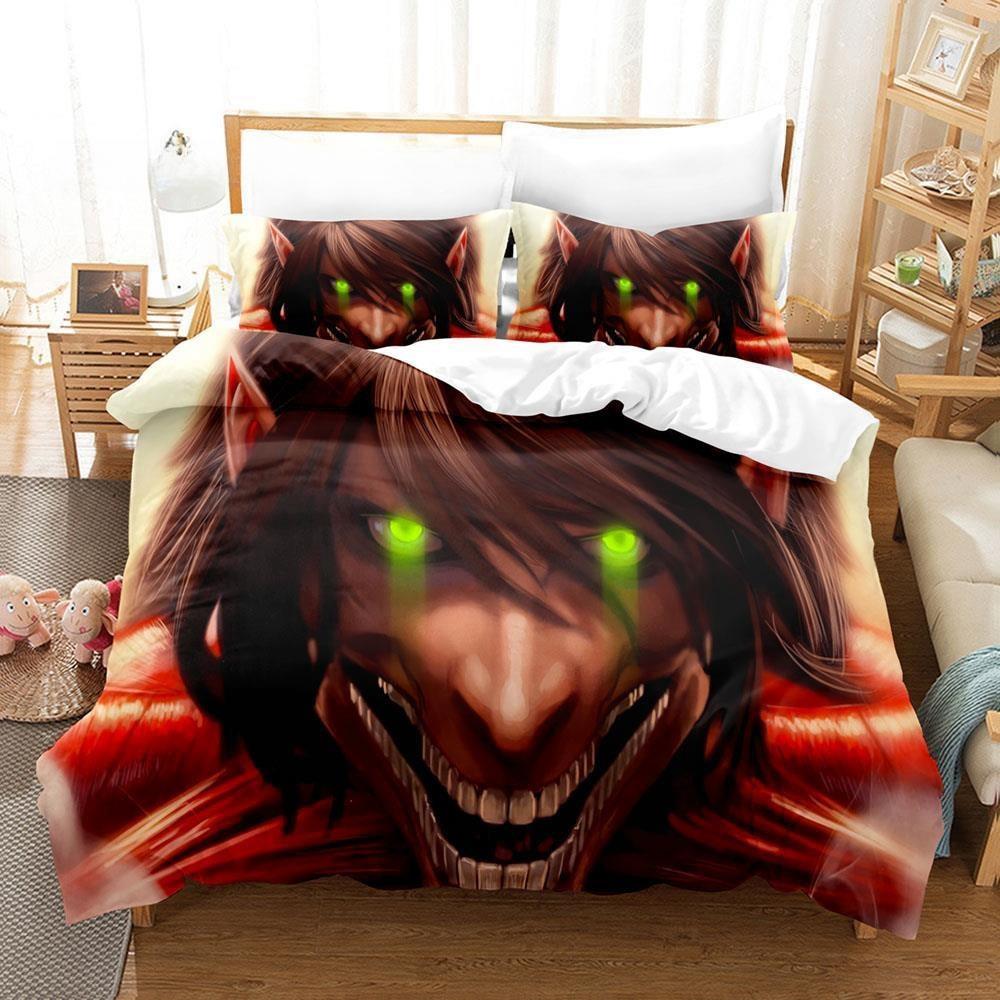 New Attack On Titan Bedding Set Single Twin Full Queen King Size Bed Set Adult Kid Bedroom Duvet Cover Sets Anime Bed Sheet Set