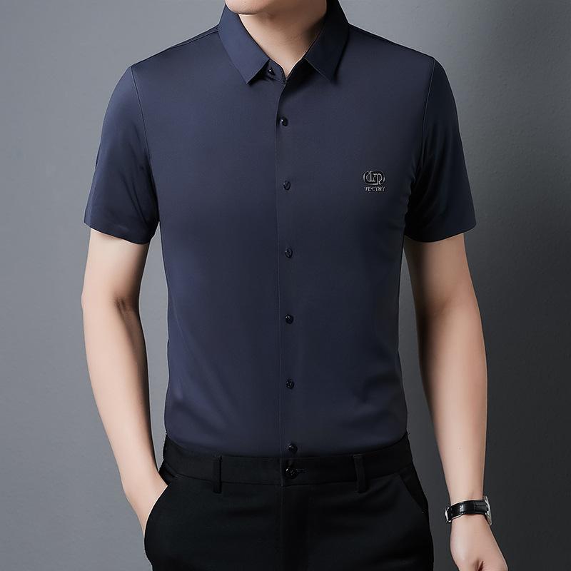 Летняя новая мужская рубашка с короткими рукавами для среднего возраста, для отдыха, для бизнеса, модная клетчатая тонкая кардиганная рубашка