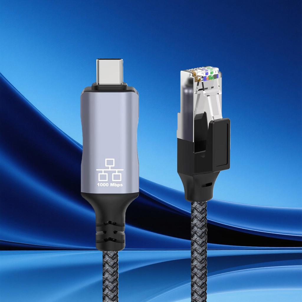 Кабель USB Type-C на Ethernet 1,8 м, напрямую подключаемый, USB Type-C на RJ45, совместимый с ноутбуком, ПК, Switch, роутером и другими устройствами