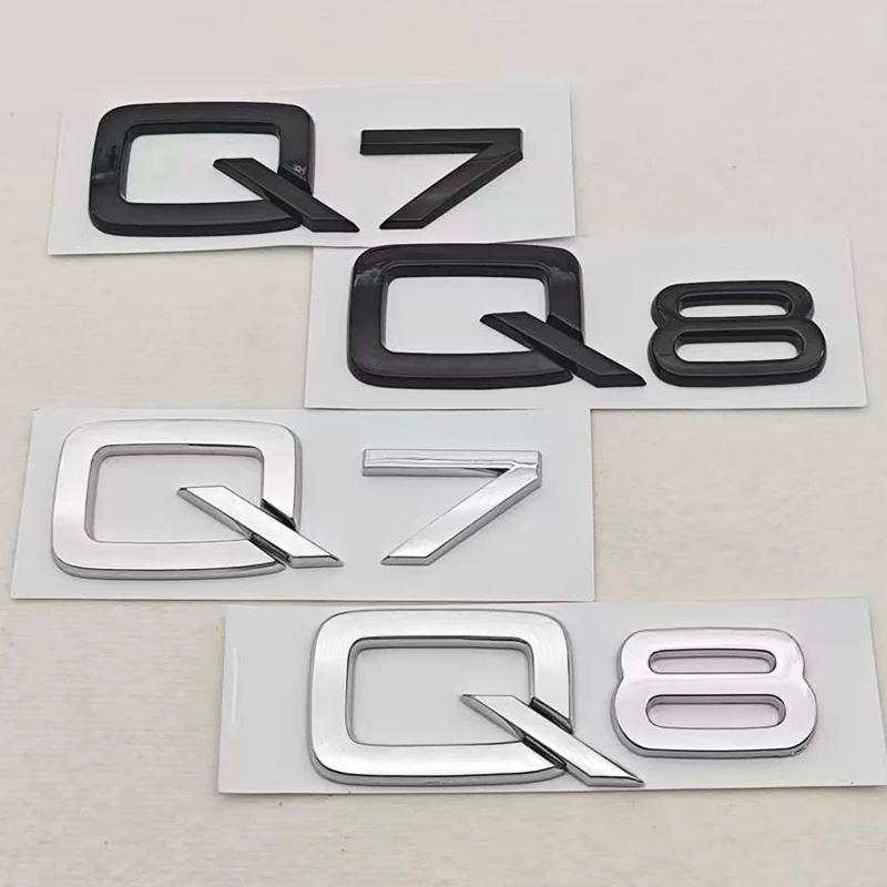 For Audi Q7 Q8 Quattro Car Sticker Accessories ABS Logo Q7 Q8 Rear Trunk Badge Emblem Decals Auto Letters