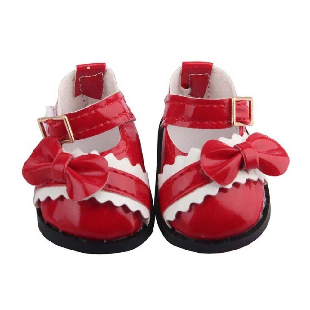 Boots Shoes PU Leather Bow Shoes Doll Shoes Doll Shoes Boots Doll Leather Shoes Clay Dolls