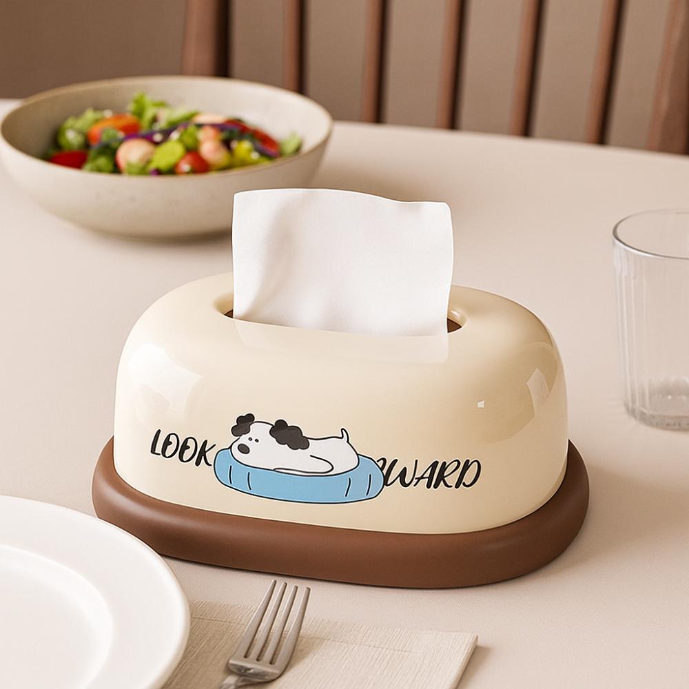 Cream Style Desktop Tissue Box Decorative Tissue Rack Napkin Box Napkin Holder Coffee Table